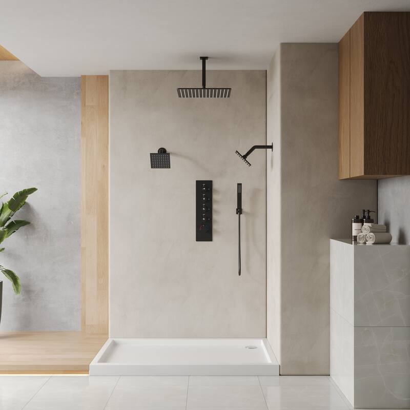 15-Spray Patterns Thermostatic Shower System, Shower Faucet Set 16" & 6" Triple Shower Heads (Valve Included)