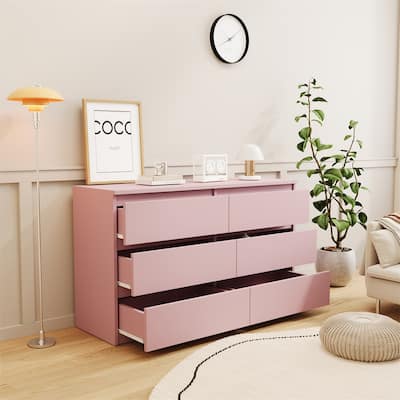 Wood Cabinet with 6 Drawers