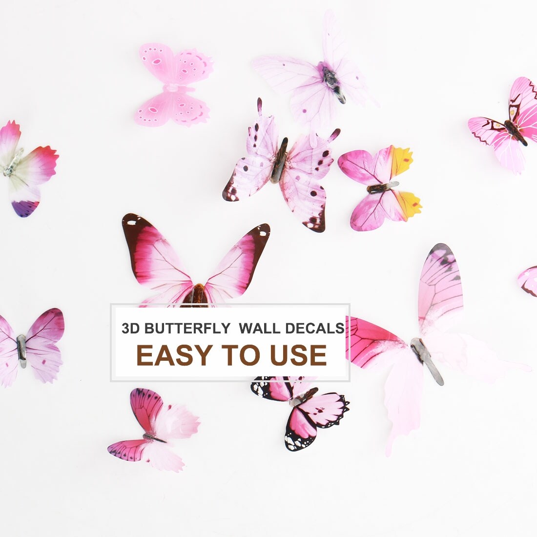 Shop 60pcs 3d Butterfly Wall Sticker Decals Paper Stickers For