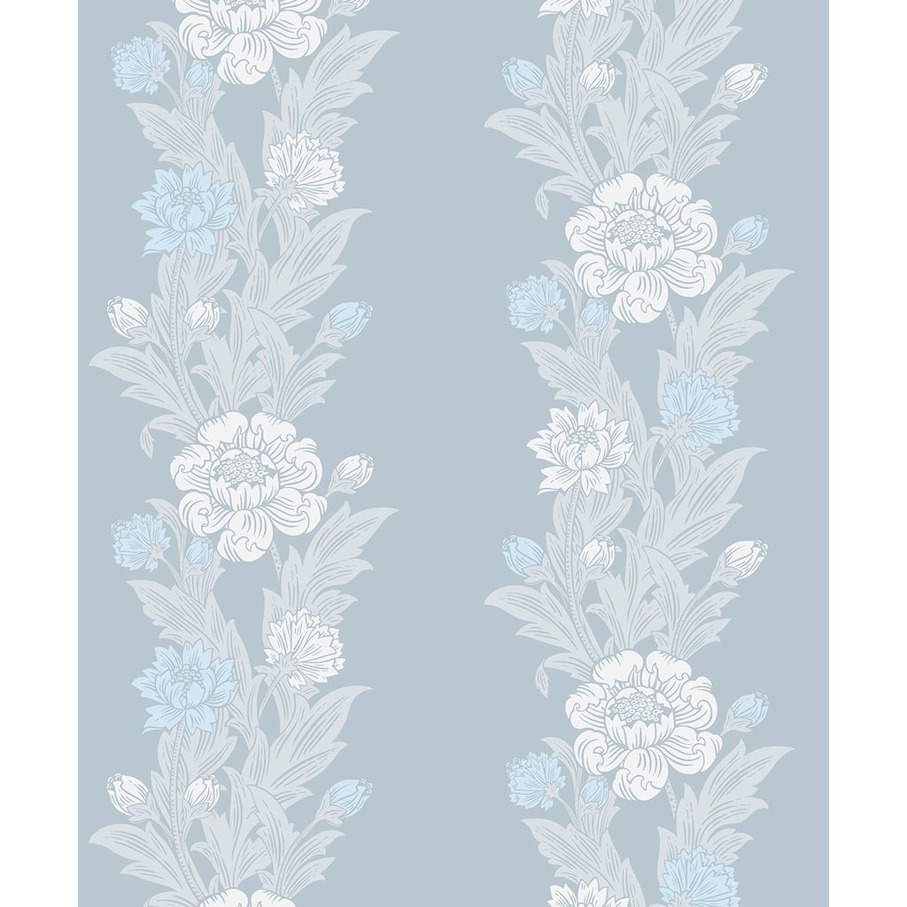 Seabrook Designs Blooming Stripe Nonwoven Unpasted Wallpaper