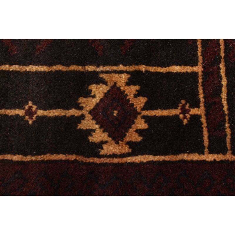 ECARPETGALLERY Hand-knotted Teimani Dark Brown Wool Rug - 2'11 x 4'8