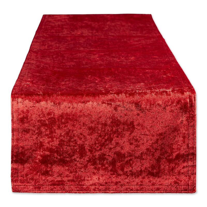 DII Black Velvet Table Runner - Red
