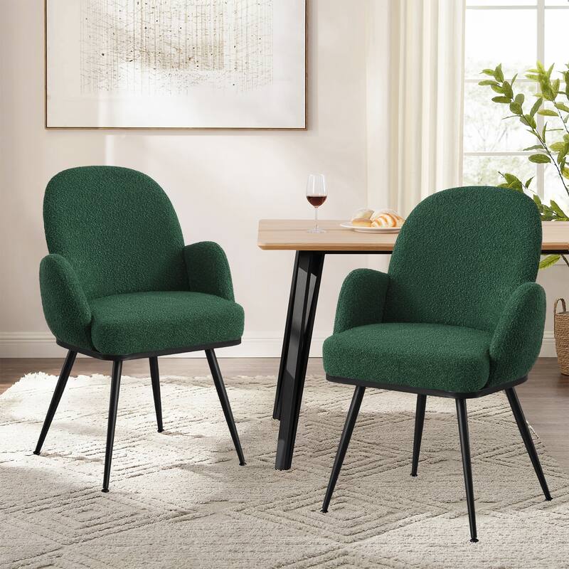 Fabric Upholstered Dining Chairs Set of 2/4 with Arms - 34.8"H x 23.2"W x 22.8"D