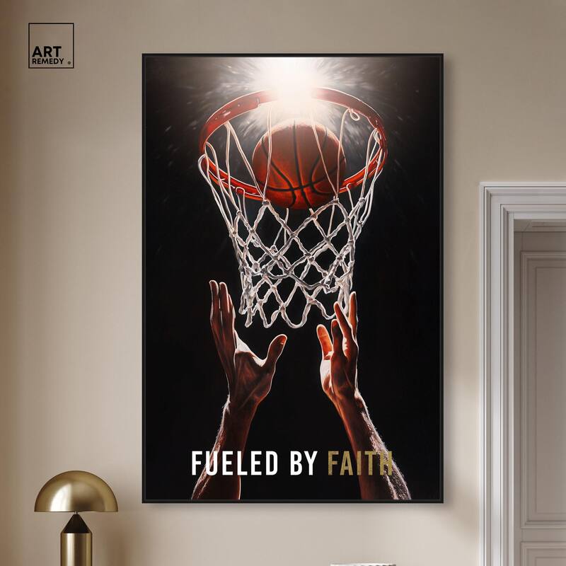 Fueled by Faith Basketball Canvas by Art Remedy