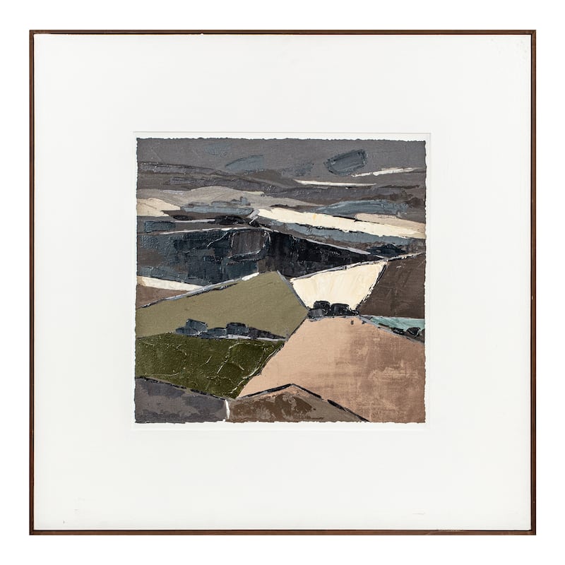 NADAAL STUDIOS Dorianth Framed Painting, Textured Acrylic on Canvas with Solid Pine Wood Frame