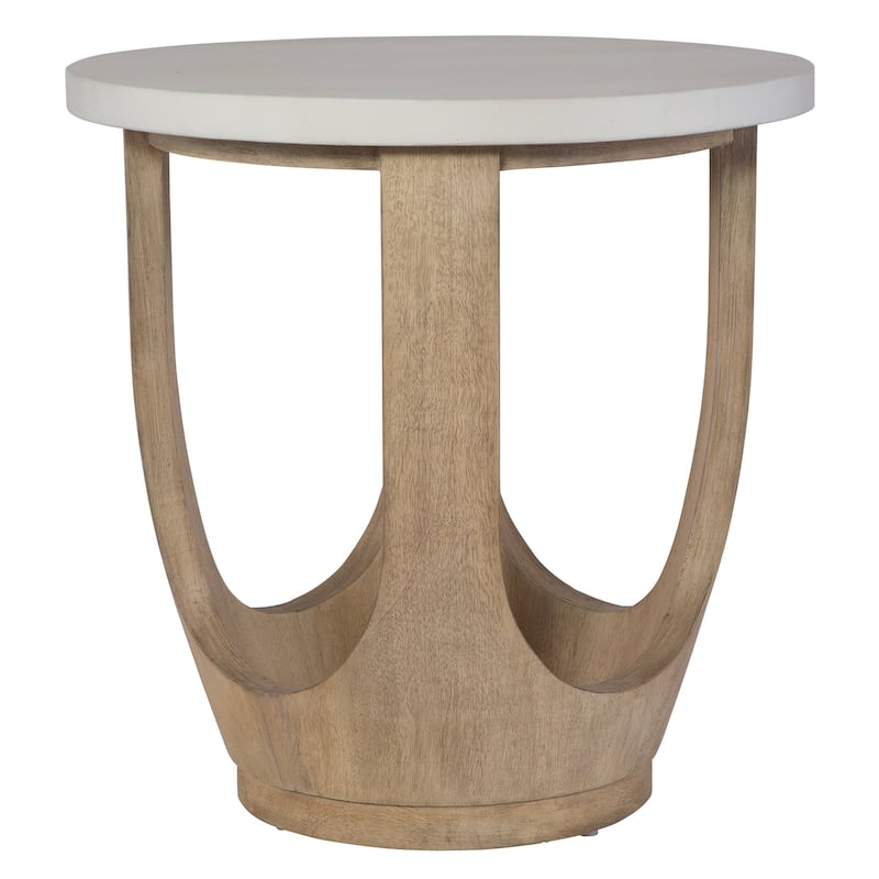 Uttermost Tatli Stone Top Side Table - 24"W x 24.4"H x 24"D