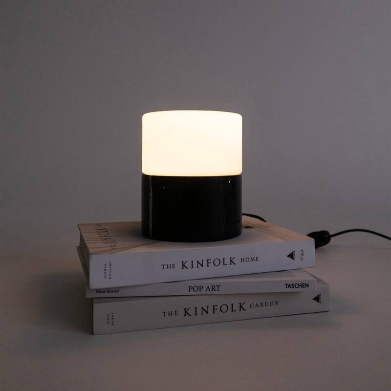 Brightech ZigZag LED Black Marble Modern Dimmable Bedside Nightstand Desk Lamp