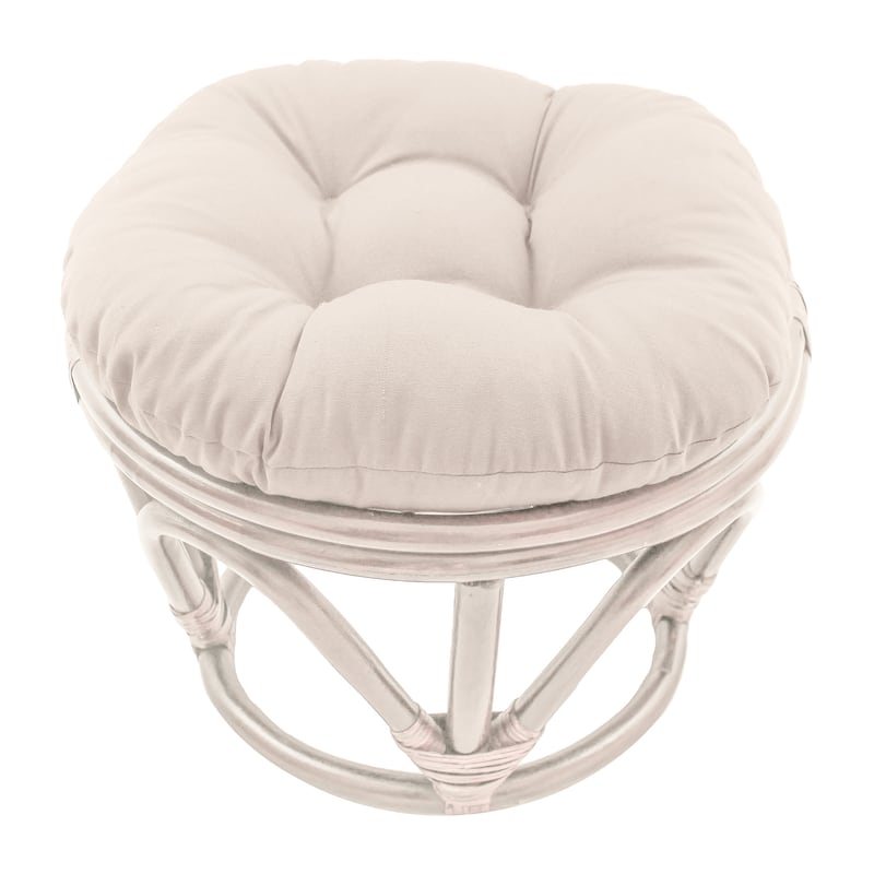 18-inch Round Twill Footstool/Ottoman Cushion (Cushion Only) - 18 x 18 - Natural