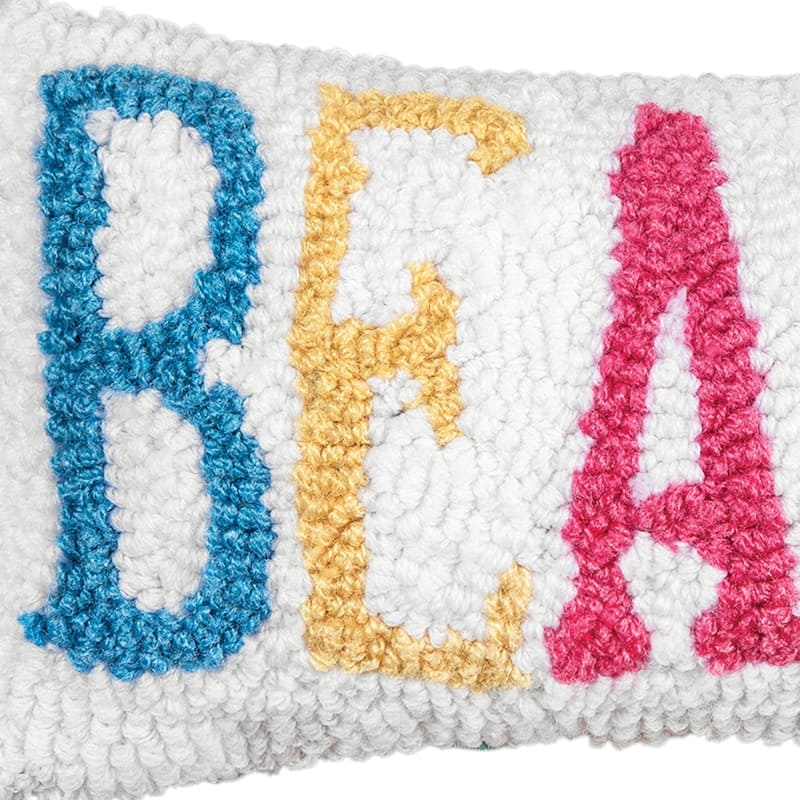 Beach Hooked Petite Throw Pillow