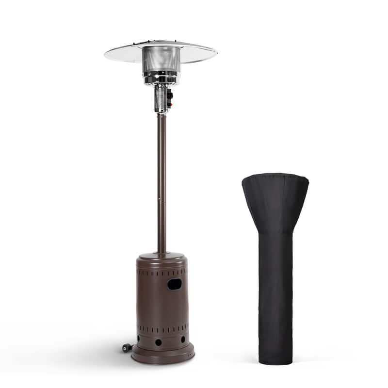 PAMAPIC 48000 BTU Outdoor Propane Patio Heater w/Cover - Brown