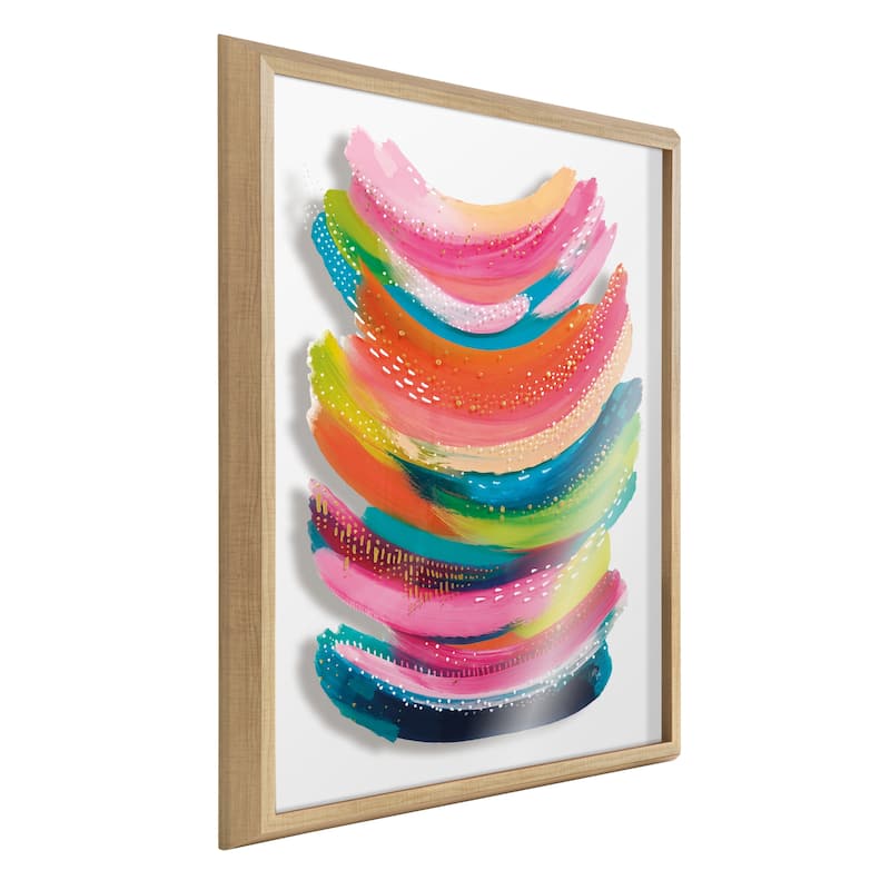 Kate and Laurel Blake Bright Abstract Framed Glass Art by Ettavee - 24x32 - Plastic - Natural