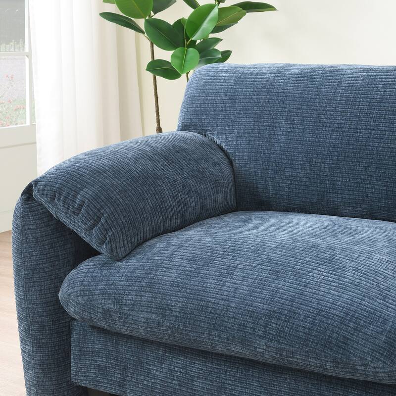 108 Inch Modular Chenille Sectional Sofa with USB and Type-C Ports, Phone Holders, Side Storage Pockets, Movable Ottoman