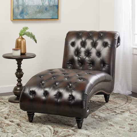 Abbyson Alessio Bonded Leather Chaise