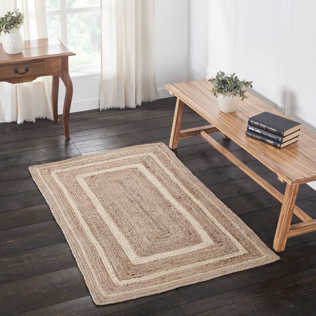 Natural & Creme Jute Rug Rect w/ Pad 36x60 - 3'6"