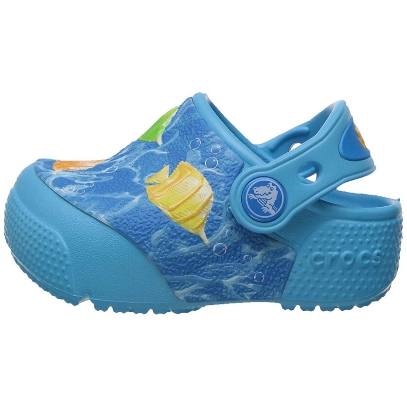 crocs with fish