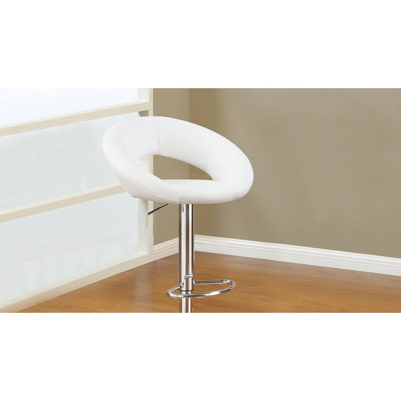Adjustable Swivel Bar Stools Set of 2, Faux Leather Counter Height Bar Stools with Back, Dining Chairs with Footrest