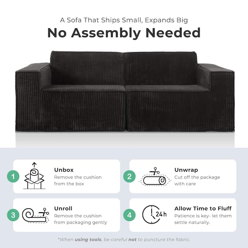 Furniture of America Navir Modern 5-Piece Chenille Foam Modular Sofa and Loveseat Set