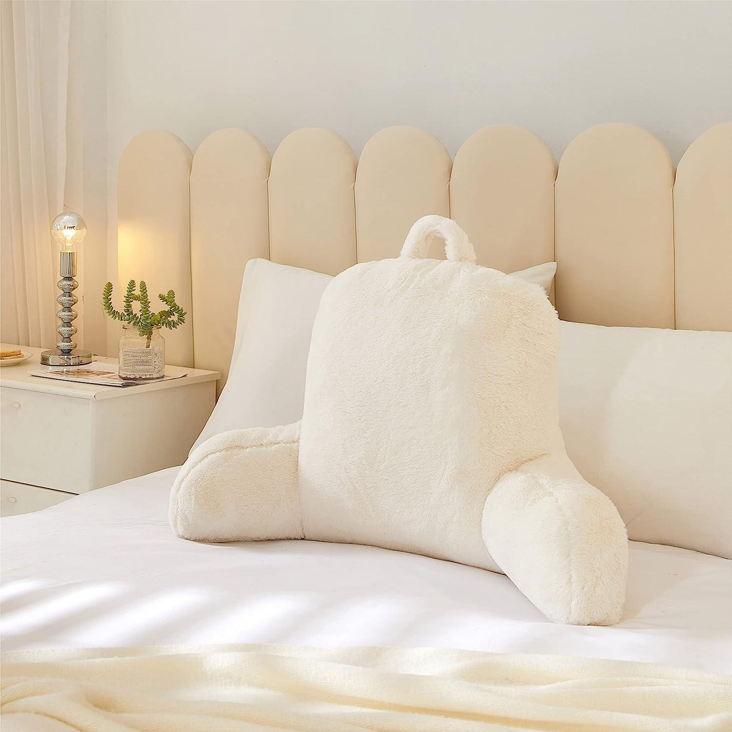 Urban Shop Decorative and Supportive Backrest Bed Pillow,Ivory