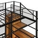 preview thumbnail 11 of 22, Versatile Design Twin over Full Metal Bunk Bed with Wire Shelving and Lateral Storage Ladder and Wardrobe