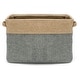 preview thumbnail 5 of 5, Storage Large Basket Set - Big Rectangular Fabric Collapsible Organizer Bin Box with Carry Handles (3-Pk Grey/Tan)
