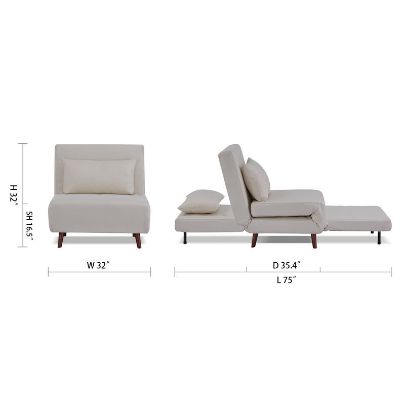 Artdeco Home - Tustin Upholstered Convertible Lounge/ Sleeper Chair