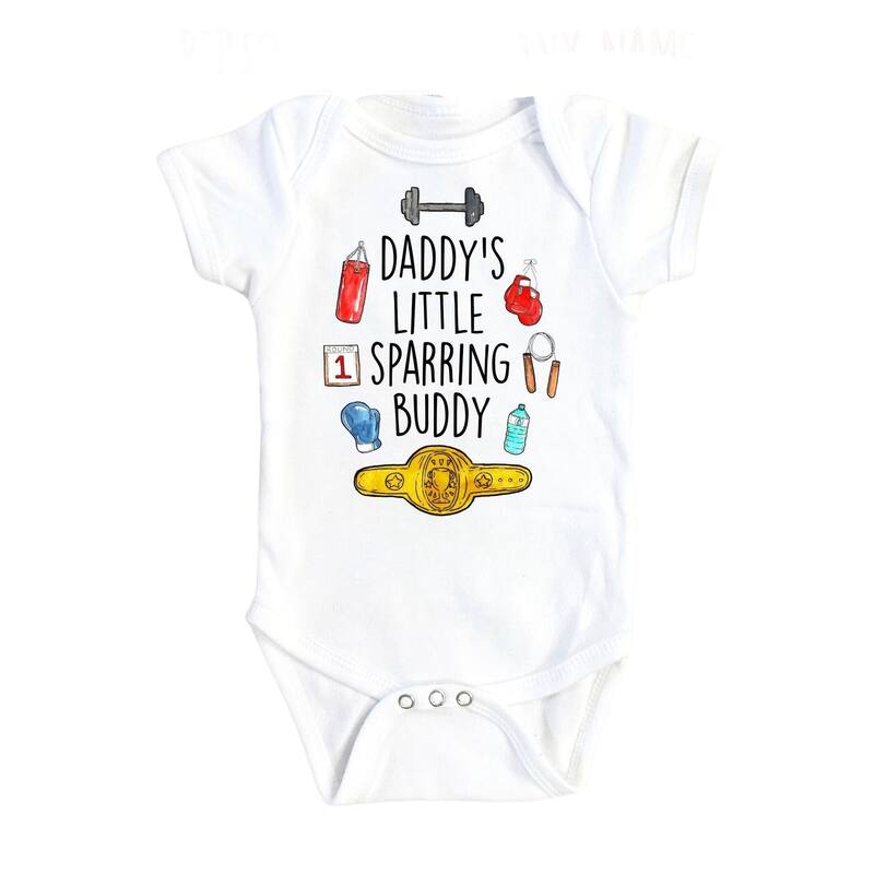 Boxing Sparring 4 - Baby Boy Girl Clothes Infant Bodysuit Funny Cute Newborn - White - 6-9M