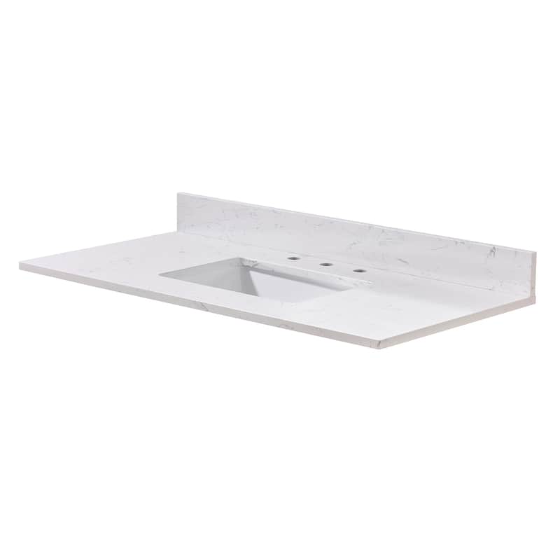 Altair Trento Bathroom Vanity Countertop in Aosta White Finish Without Vanity