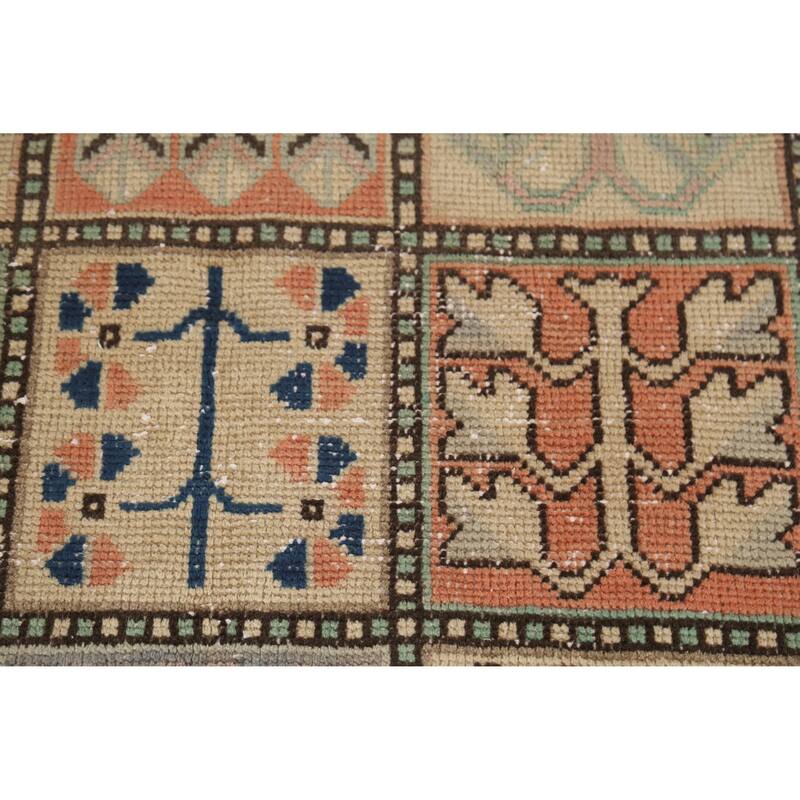 Hand Knotted Oriental 100% Wool Carpet Traditional Geometric Peach Bakhtiari Area Rug - 9' 4'' X 6' 11''