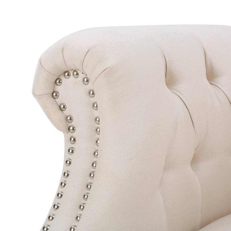 32.75" Velvet Button Tufted Club Chair