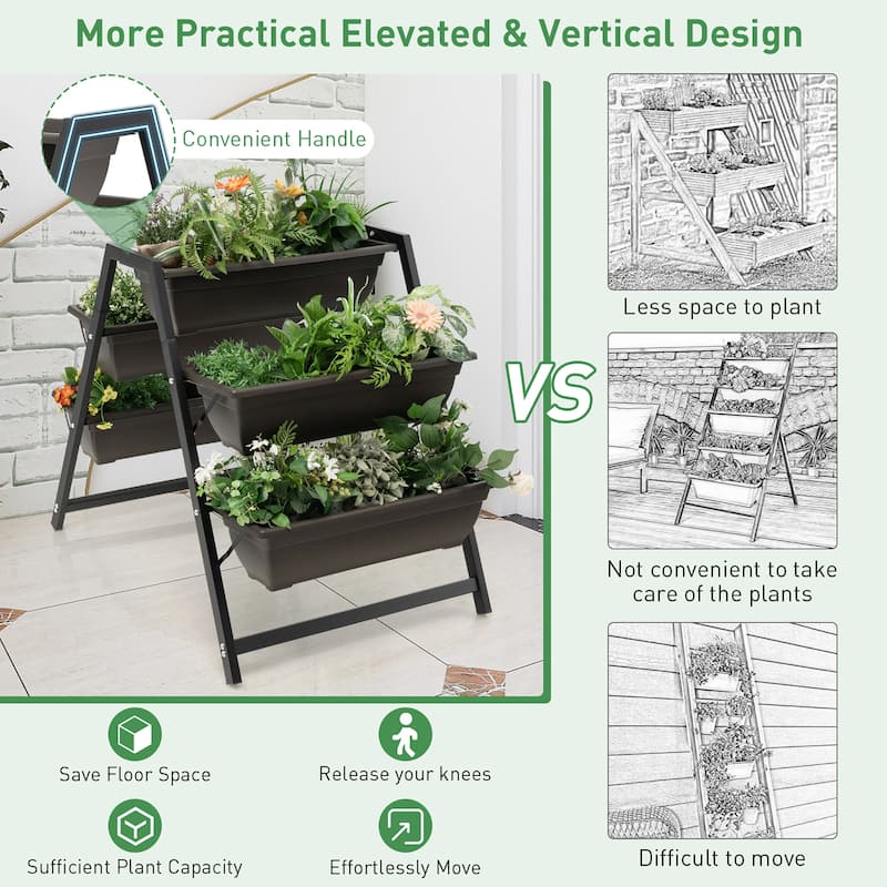 Costway 31”H Raised Garden Bed 3 Tier Vertical Planter - See Details