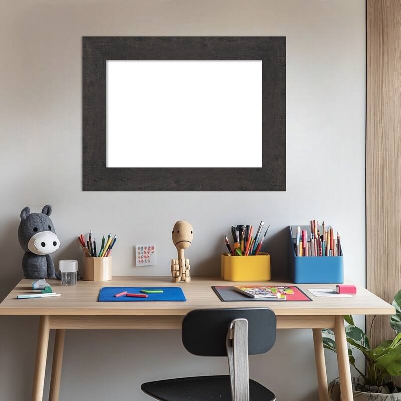 Amanti Art Rustic Plank Espresso Framed Dry Erase Magnetic Board