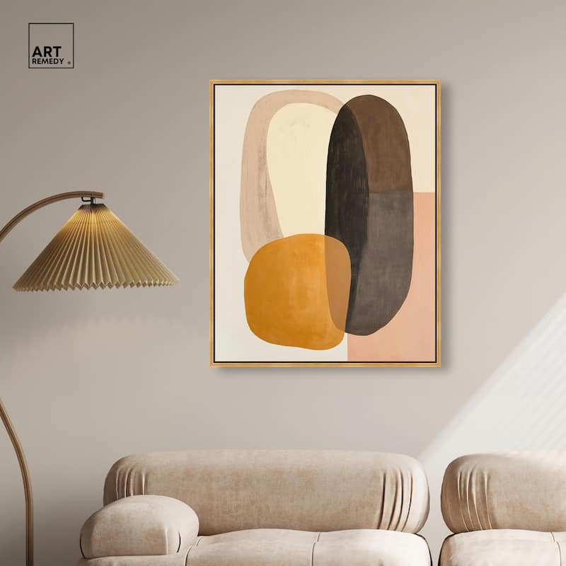 Burnt Ochre Orbit Canvas by Art Remedy