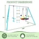 preview thumbnail 6 of 5, Swing Sets for Backyard, 3-in-1 Kids Metal Swing Stand with 40" Saucer Swing, Glider Swing, Rope Ladder