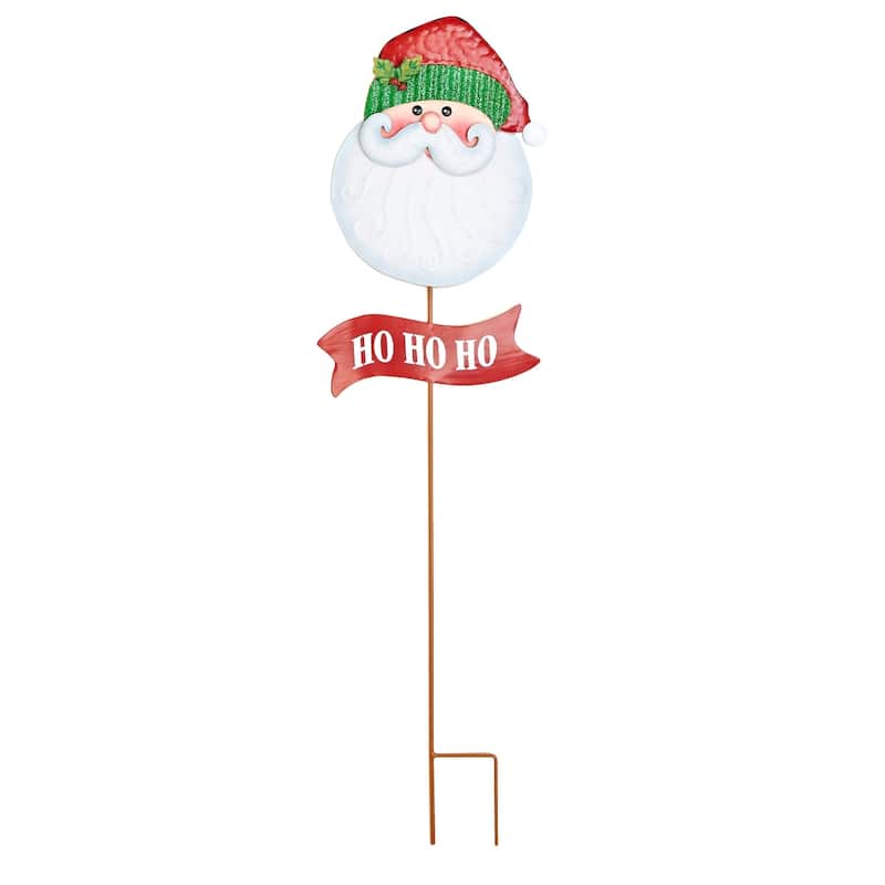 37" Metal Christmas Design Stake, Santa - Multicolor