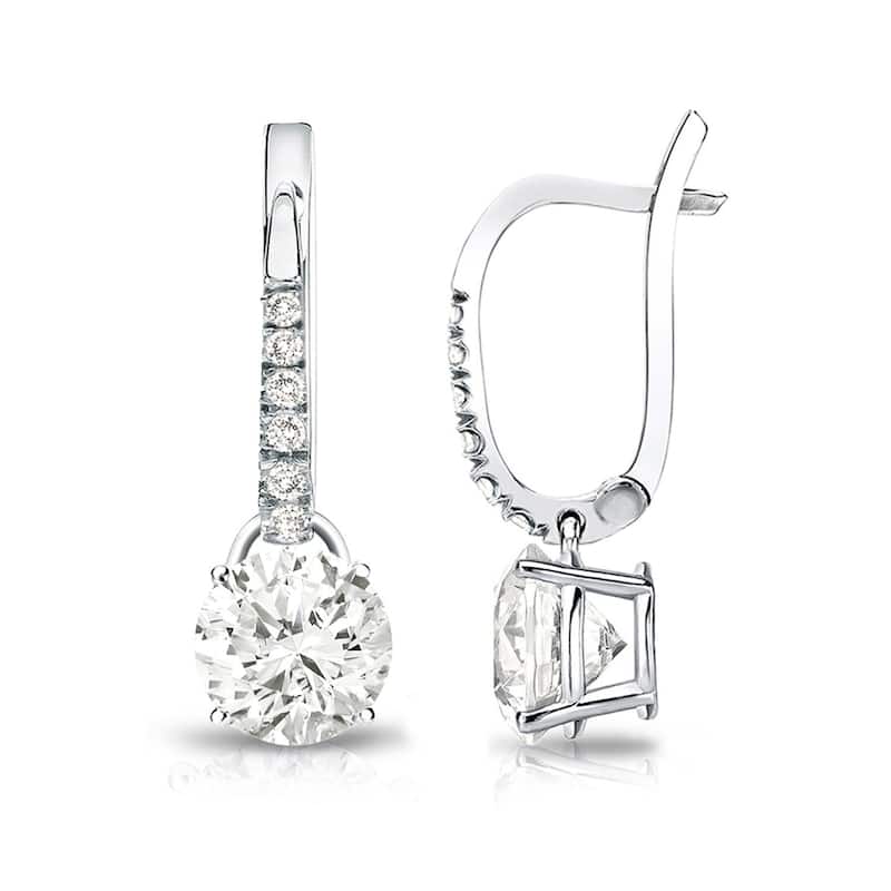 Auriya 1 1/2ctw Round Diamond Dangle Earrings 14k Gold (J-K, I1-I2) - White