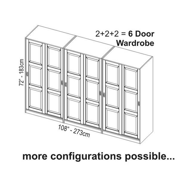 dimension image slide 2 of 2, 100% Solid Wood Sliding 2-Door Wardrobe Armoire Mudroom Closet