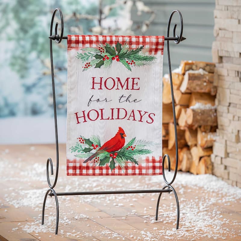 Holiday Cardinal Moire Garden Flag - Multi - Color - 12.5 in x 18 in