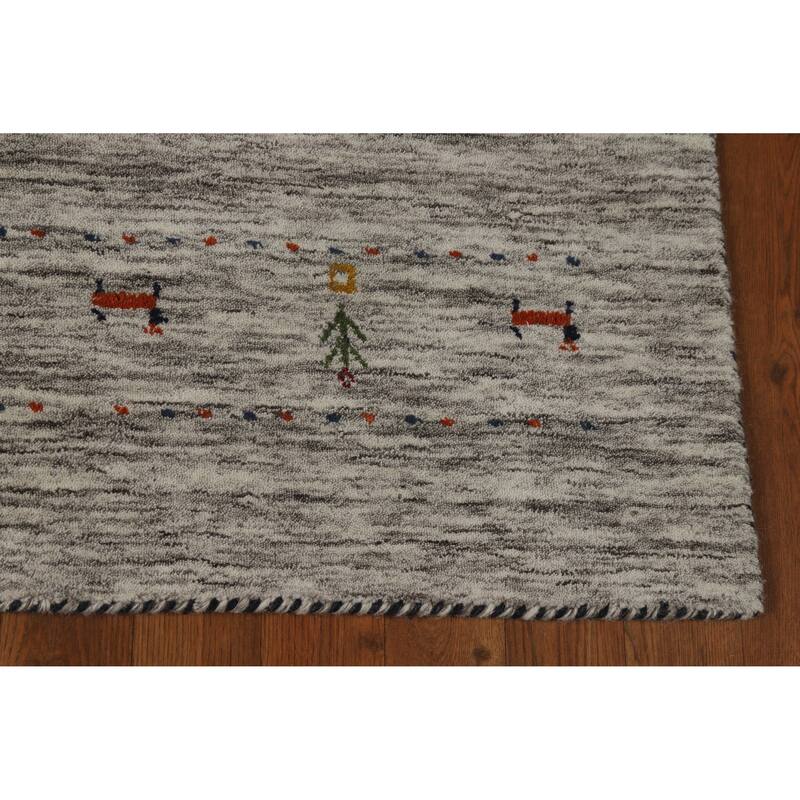 Little Animals Design Gabbeh Oriental Rug Handmade Wool Carpet - 3'11" x 5'11"