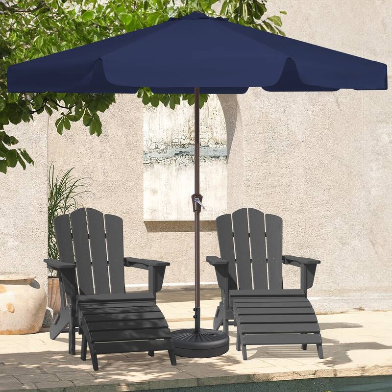 11ft Patio Market Umbrella with UV-Resistant and Sagging Edge Designed - Navy Blue