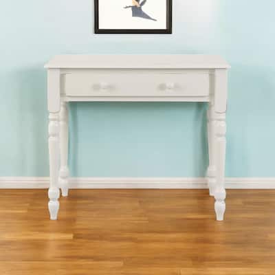 HomeRoots 34" Off White Solid Wood Writing Desk