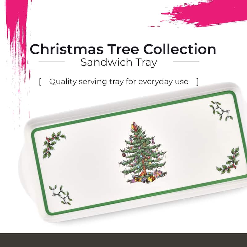 Pimpernel Christmas Tree Sandwich Tray - 15.1" L x 6.5" W
