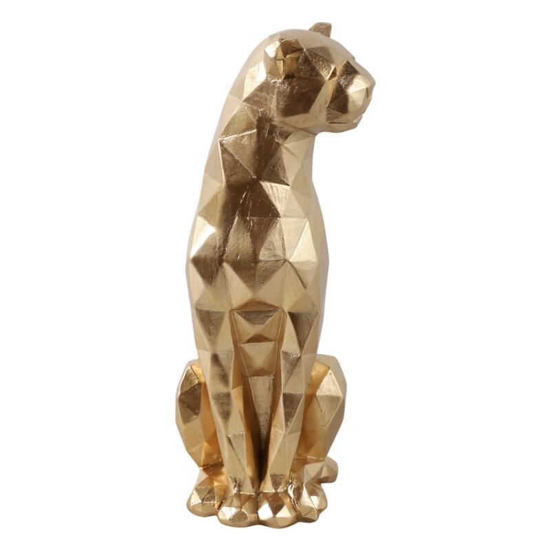 Resin Geometric Leopard Decorative Figurine - Gold - 10.0"