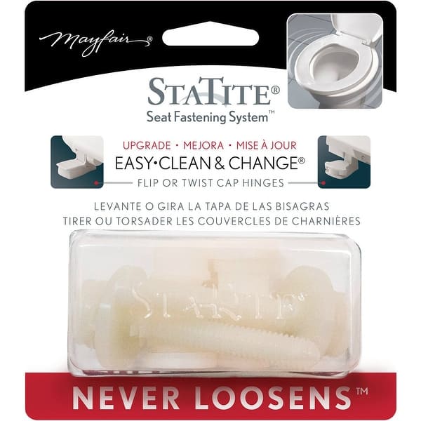 Mayfair STATITEKIT Toilet Seat Hardware Upgrade Kit, White Bed Bath