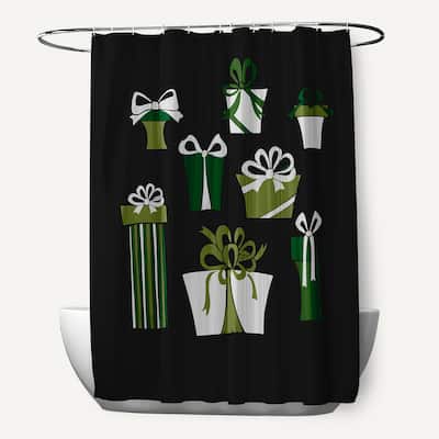 Present Time Holiday Print Shower Curtain