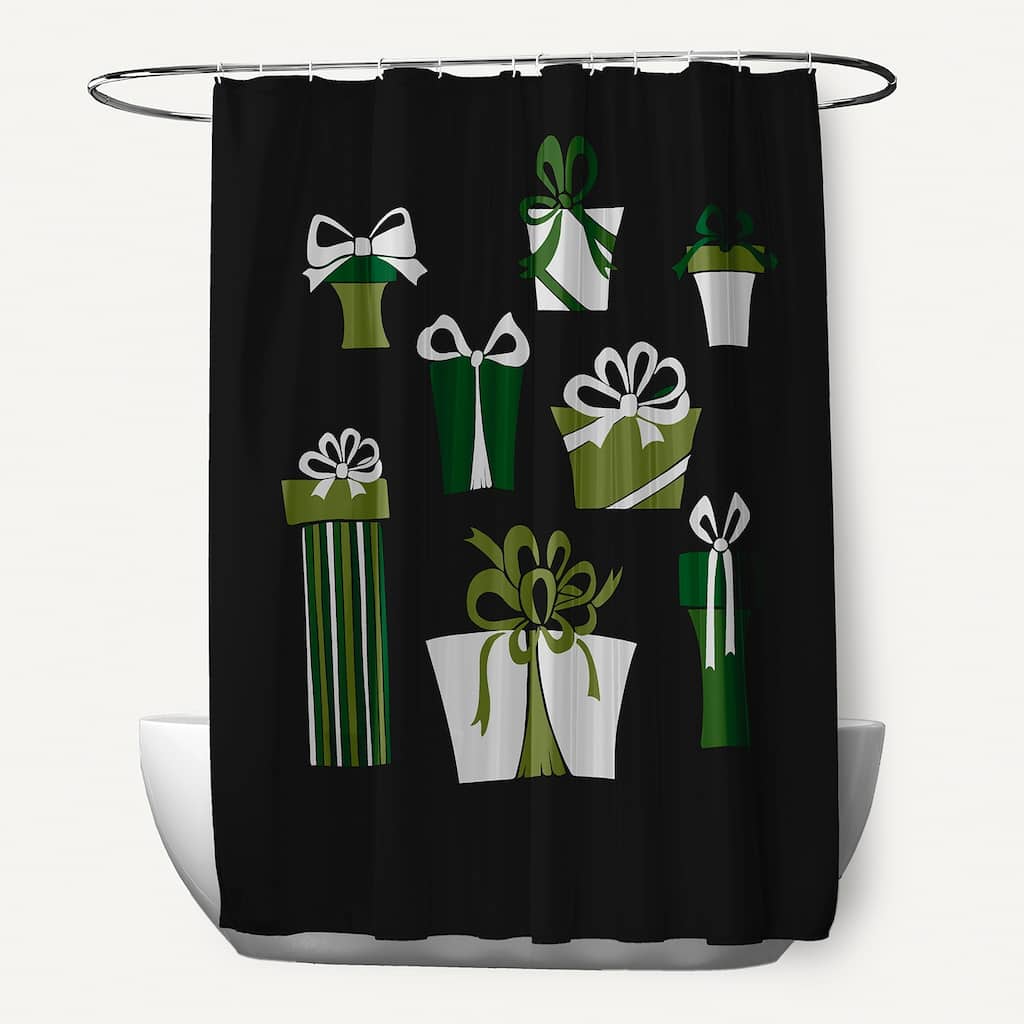 Present Time Holiday Print Shower Curtain
