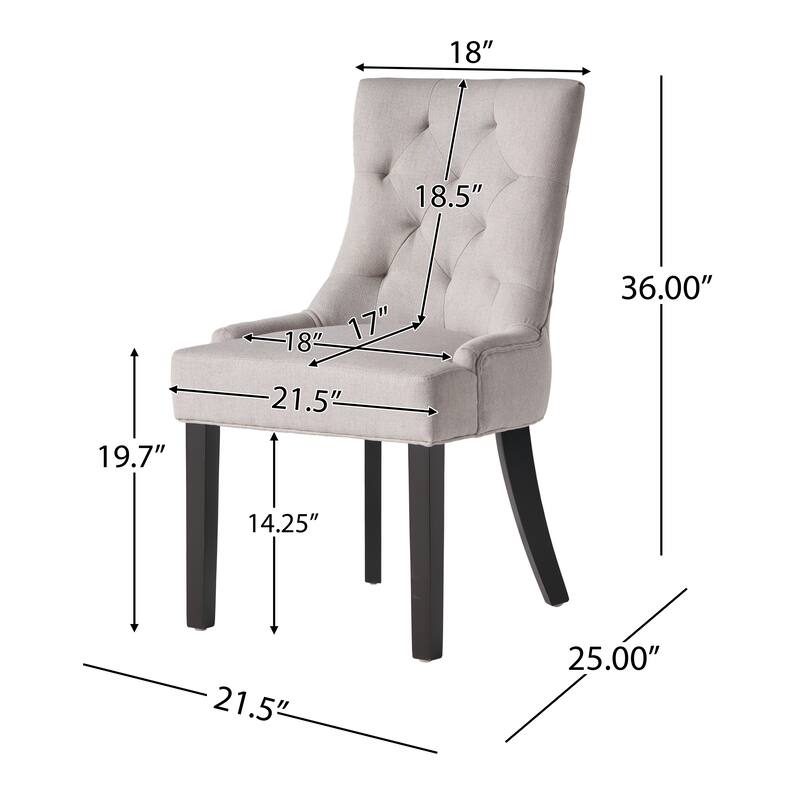 Christopher Knight Home Cheney Contemporary Tufted Dining Chairs (Set of 2) - 21.50" L x 25.00" W x 36.00" H