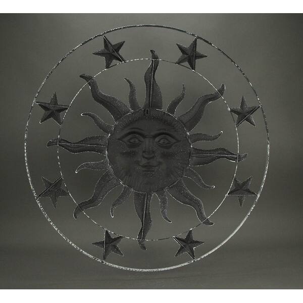 Shop 36 Inch Distressed White Metal Sun Face Wall Hanging Rustic