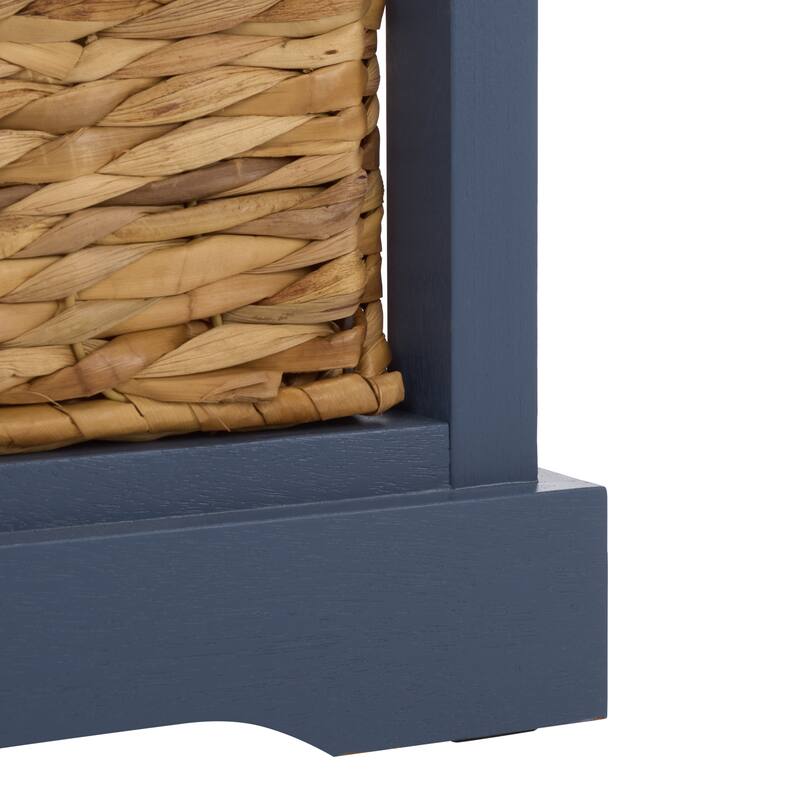 SAFAVIEH Evaline Distressed Black 3 Wicker Basket Storage Unit - 17.3" x 13.4" x 29.5" - 17"W x 13"D x 30"H