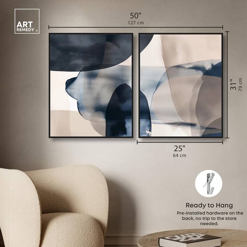 Monochrome Movement Canvas Set of 2 by Art Remedy