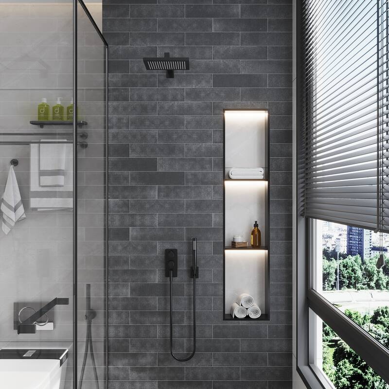 Artisana 3x12 in. Textured Etched Dot Elongated Subway Wall and Floor Tile (5 sq ft/case, 20-Pack) - Eastern Black